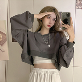 Lizakosht Cotton O-neck striped long-sleeved T-shirt women spring new Korean loose all-match men student shirt Harajuku preppy tops